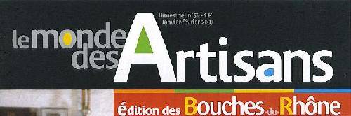 Article dans le magazine Le Monde des Artisans - Janvier Février 2007 - Edition des BdR